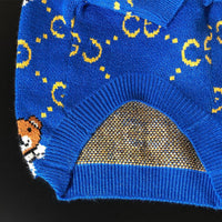 HKM-589203 Cozy Blue Bear Wool Sweater for Dogs - Available in Multiple Sizes