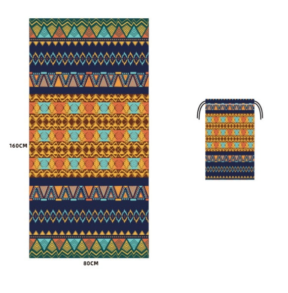 HKM-589203 Microfiber Beach Towel - 80x160cm with Colorful Designs for Pool and Travel