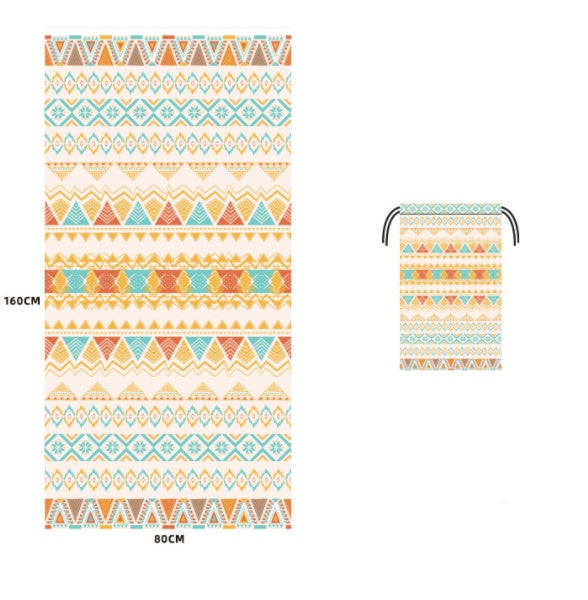 HKM-589203 Microfiber Beach Towel - 80x160cm with Colorful Designs for Pool and Travel