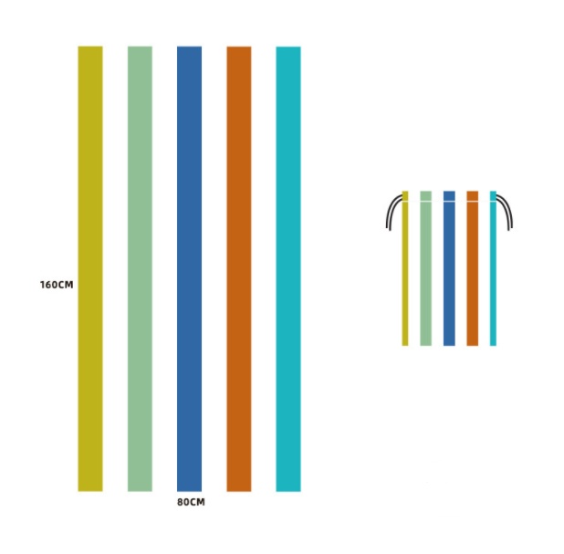 HKM-589203 Microfiber Beach Towel - 80x160cm with Colorful Designs for Pool and Travel
