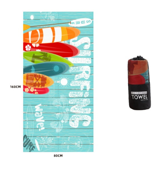 HKM-589203 Microfiber Beach Towel - 80x160cm with Colorful Designs for Pool and Travel