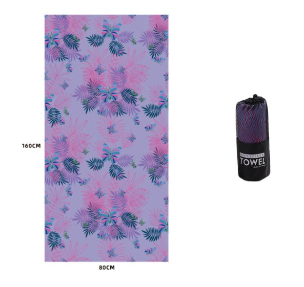 HKM-589203 Microfiber Beach Towel - 80x160cm with Colorful Designs for Pool and Travel
