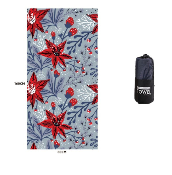 HKM-589203 Microfiber Beach Towel - 80x160cm with Colorful Designs for Pool and Travel