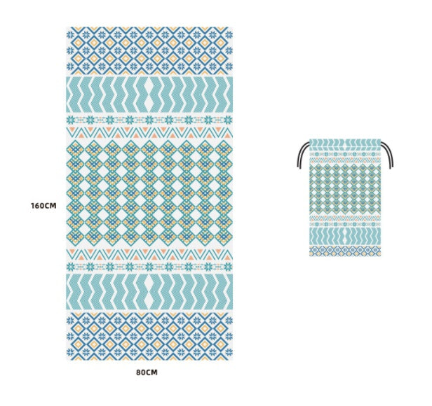 HKM-589203 Microfiber Beach Towel - 80x160cm with Colorful Designs for Pool and Travel