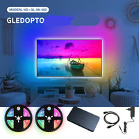 HKM-589331 RGB LED Light Strip Kit with HDMI Junction Box and Power Supply Components - 5M Length
