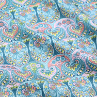 HKM-589459 Classical Landscape Cotton Fabric - Birds Among Flowers & Chaoyang Lattice Patterns, 160cm x 2M