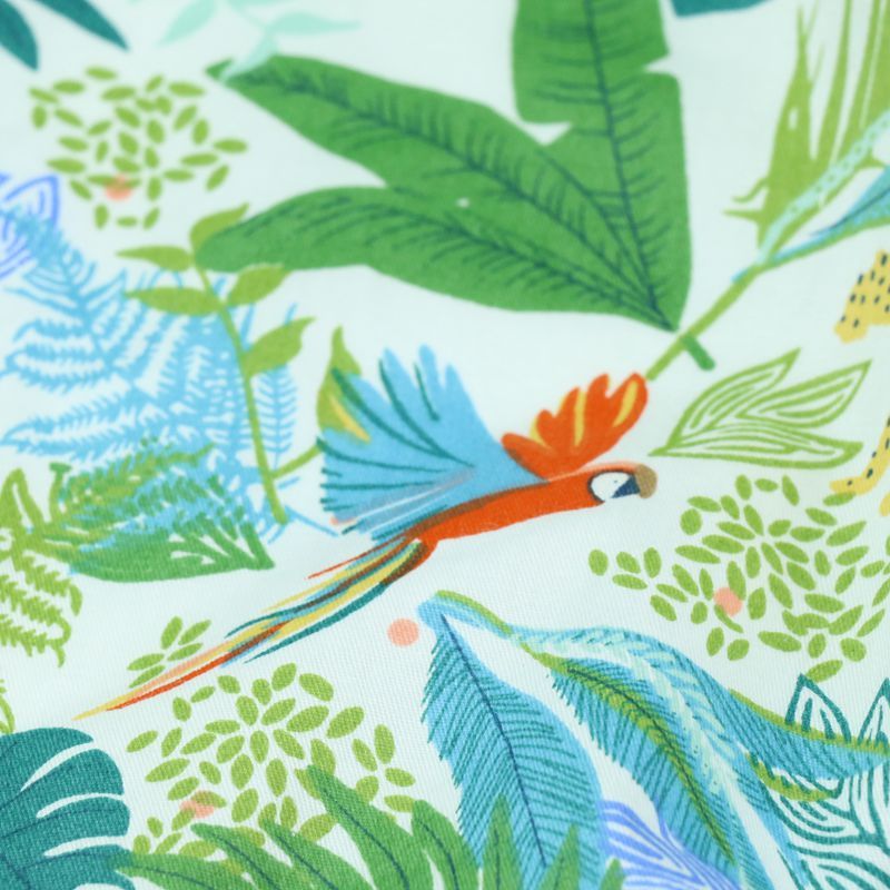 HKM-589459 Classical Landscape Cotton Fabric - Birds Among Flowers & Chaoyang Lattice Patterns, 160cm x 2M