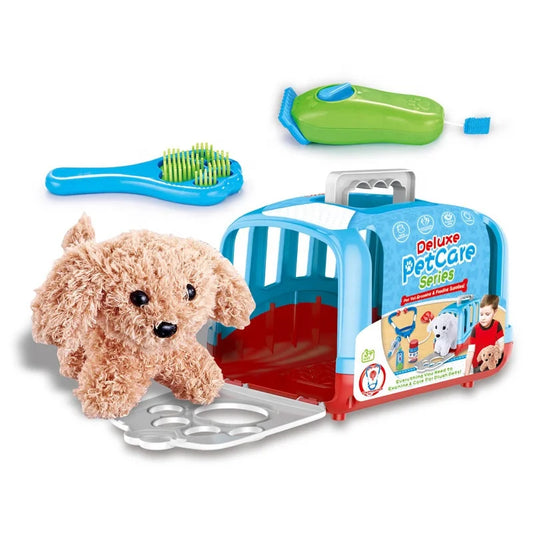 KTX-589459 Deluxe Plush Dog Care Toy Set for Pretend Play - 4 Pieces