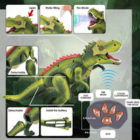 HKM-589587 Remote Control Walking T-Rex Dinosaur Toy with Dancing and Head-Shaking Features