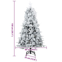 HKM-589587 Snow-Covered Artificial Christmas Tree, 150 cm, Easy Assembly, PVC & PE Materials