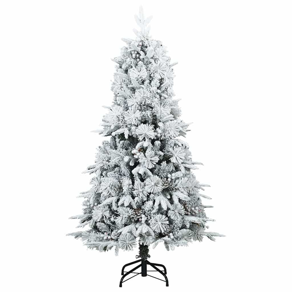 HKM-589587 Snow-Covered Artificial Christmas Tree, 150 cm, Easy Assembly, PVC & PE Materials