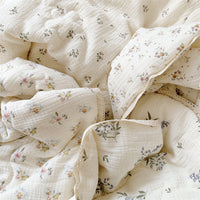 HKM-589779 Floral Pure Cotton Summer Quilt with Soybean Fiber Filling - Double Layer, Multiple Sizes Available