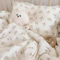 HKM-589779 Floral Pure Cotton Summer Quilt with Soybean Fiber Filling - Double Layer, Multiple Sizes Available