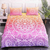 HKM-589779 Geometric Pattern 4-Piece Bed Sheet and Quilt Cover Set with Pillowcases