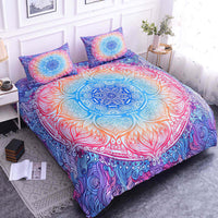 HKM-589779 Geometric Pattern 4-Piece Bed Sheet and Quilt Cover Set with Pillowcases