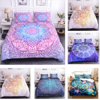 HKM-589779 Geometric Pattern 4-Piece Bed Sheet and Quilt Cover Set with Pillowcases