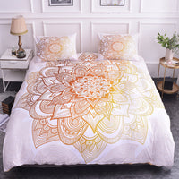 HKM-589779 Geometric Pattern 4-Piece Bed Sheet and Quilt Cover Set with Pillowcases