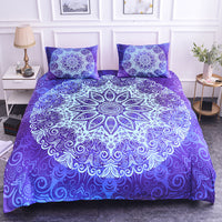 HKM-589779 Geometric Pattern 4-Piece Bed Sheet and Quilt Cover Set with Pillowcases