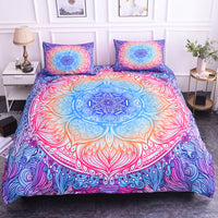 HKM-589779 Geometric Pattern 4-Piece Bed Sheet and Quilt Cover Set with Pillowcases