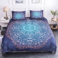 HKM-589779 Geometric Pattern 4-Piece Bed Sheet and Quilt Cover Set with Pillowcases