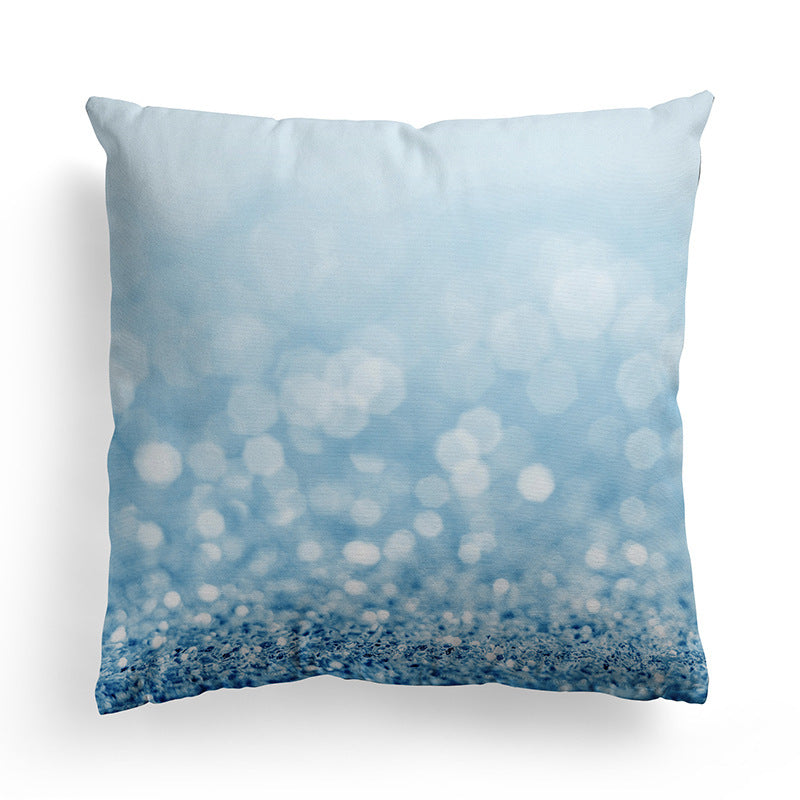 HKM-589843 Modern Minimalist Marble Texture Short Pillowcase, Super Soft Plush Cushion Cover 45x45 cm