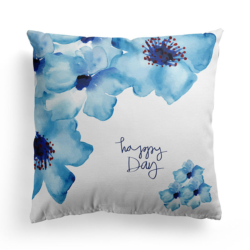 HKM-589843 Modern Minimalist Marble Texture Short Pillowcase, Super Soft Plush Cushion Cover 45x45 cm