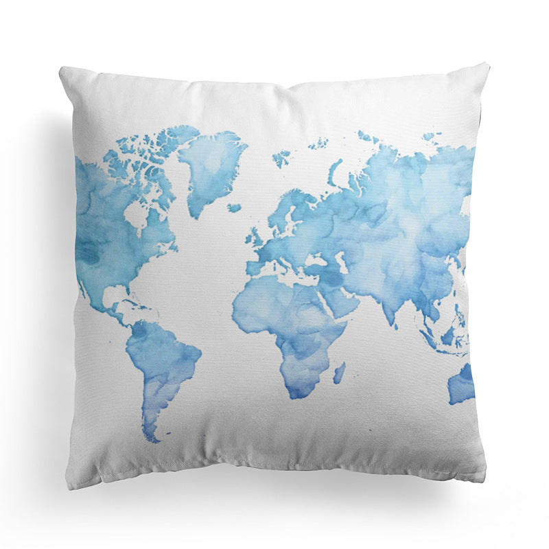 HKM-589843 Modern Minimalist Marble Texture Short Pillowcase, Super Soft Plush Cushion Cover 45x45 cm