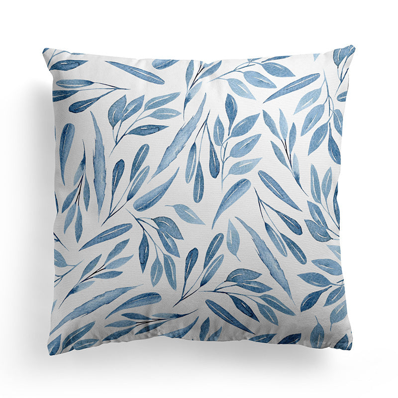 HKM-589843 Modern Minimalist Marble Texture Short Pillowcase, Super Soft Plush Cushion Cover 45x45 cm