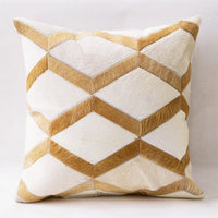 HKM-589907 Geometric Cowhide Pillow Cover - 45x45cm Cushion for Home and Car Decoration