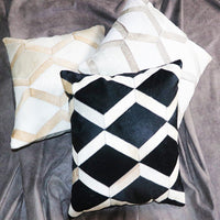 HKM-589907 Geometric Cowhide Pillow Cover - 45x45cm Cushion for Home and Car Decoration