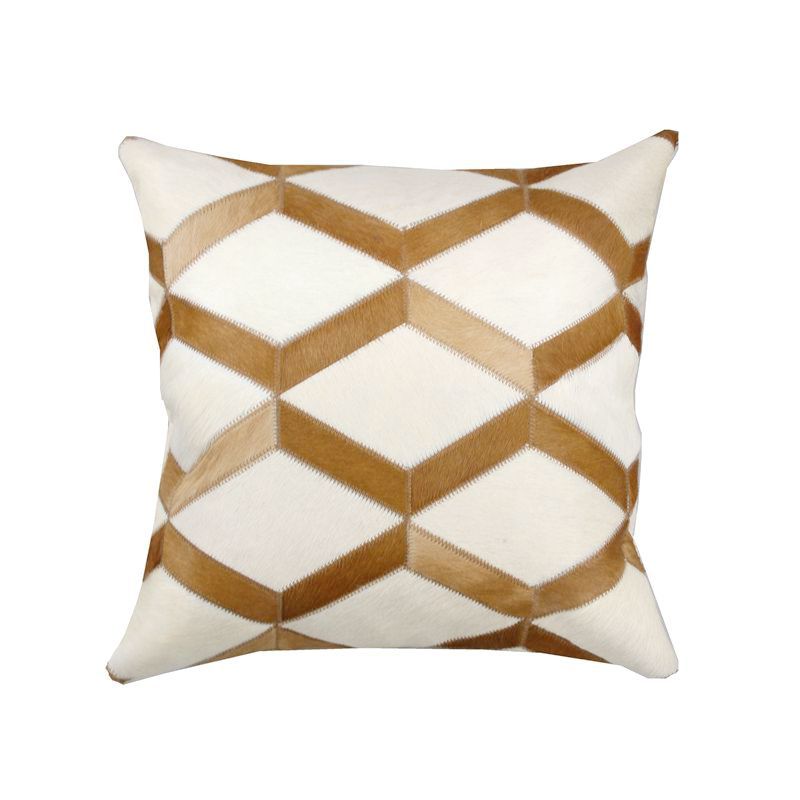 HKM-589907 Geometric Cowhide Pillow Cover - 45x45cm Cushion for Home and Car Decoration
