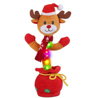 HKM-589907 Interactive Plush Dance Toy - Penguin or Elk Design, Singing, Recording, Light-Up Christmas Decor