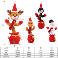 HKM-589907 Interactive Plush Dance Toy - Penguin or Elk Design, Singing, Recording, Light-Up Christmas Decor