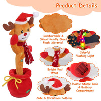 HKM-589907 Interactive Plush Dance Toy - Penguin or Elk Design, Singing, Recording, Light-Up Christmas Decor