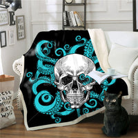 HKM-590099 Soft Polyester Fiber 3D Printed Multi-Purpose Flannel Blanket, Multiple Sizes Available