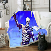 HKM-590099 Soft Polyester Fiber 3D Printed Multi-Purpose Flannel Blanket, Multiple Sizes Available