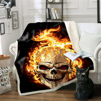 HKM-590099 Soft Polyester Fiber 3D Printed Multi-Purpose Flannel Blanket, Multiple Sizes Available