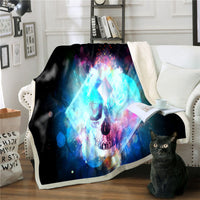 HKM-590099 Soft Polyester Fiber 3D Printed Multi-Purpose Flannel Blanket, Multiple Sizes Available