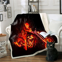 HKM-590099 Soft Polyester Fiber 3D Printed Multi-Purpose Flannel Blanket, Multiple Sizes Available