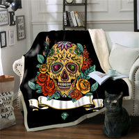 HKM-590099 Soft Polyester Fiber 3D Printed Multi-Purpose Flannel Blanket, Multiple Sizes Available