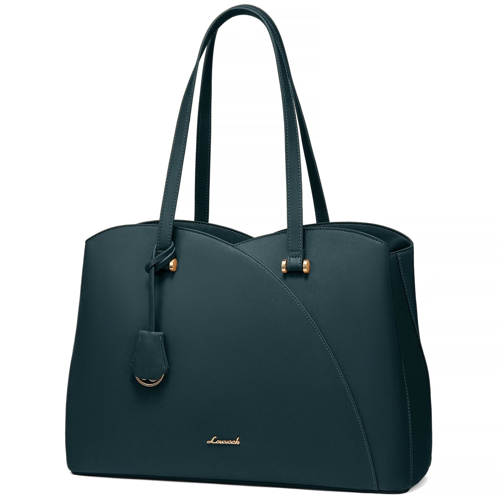 KTX-590163 Vegan Leather Women's Shoulder Bag 15.6 Inch Stylish Tote Handbag