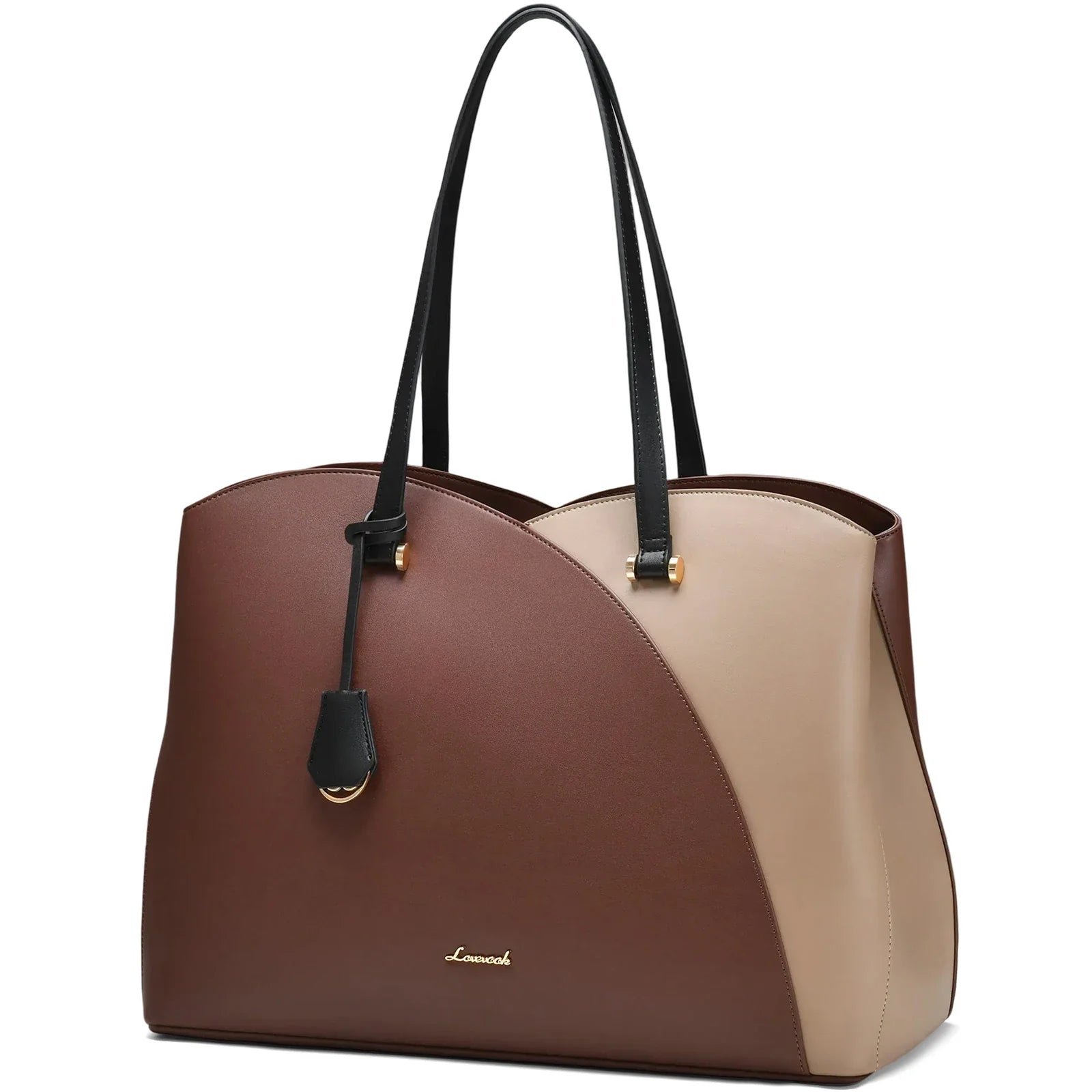 KTX-590163 Vegan Leather Women's Shoulder Bag 15.6 Inch Stylish Tote Handbag