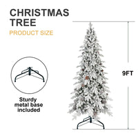 HKM-590227 Flocked PE/PVC Christmas Tree - Available in 7.5ft, 8ft, and 9ft Heights with Pine Cones