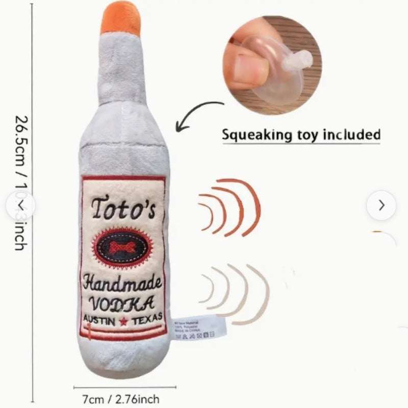 HKM-590227 Pet Plush Wine Bottle Sounding Dog Molar Long Lasting Toy