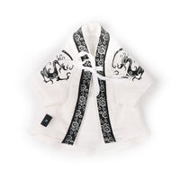 HKM-590227 Small Dog Dragon Robe - Casual Cotton Anti-Hair Clothing in White