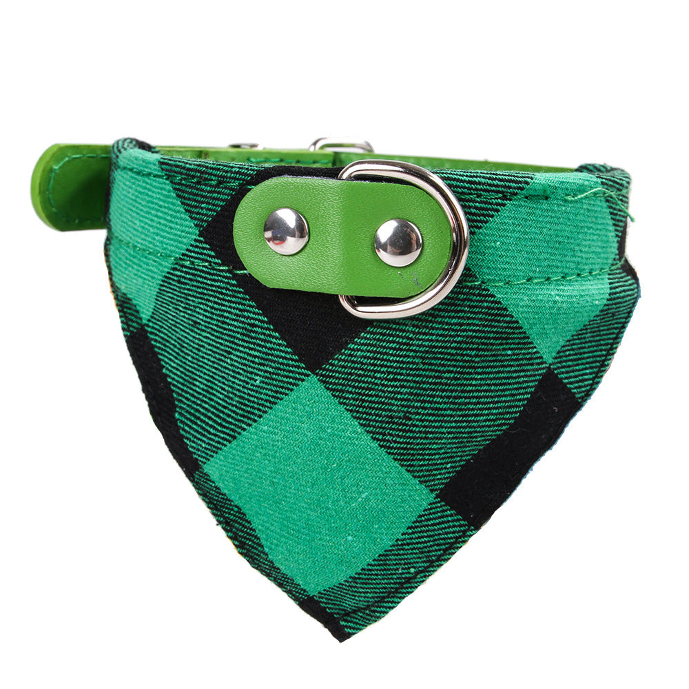 HKM-590483 Cotton Dog Mouth Towel Collar - Adjustable Sizes M, L, XL in Blue, Black, Red, Green