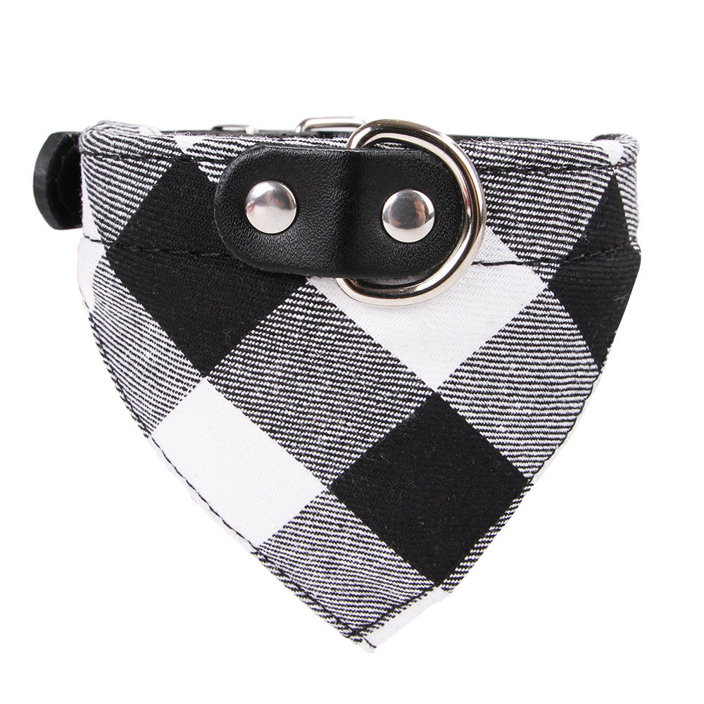 HKM-590483 Cotton Dog Mouth Towel Collar - Adjustable Sizes M, L, XL in Blue, Black, Red, Green
