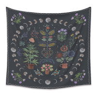 HKM-590547 Moon Phase Tarot Tapestry - Polyester Fiber Wall Hanging, Machine Woven with 100% Durable Material