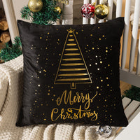 HKM-590739 Nordic Christmas Pillow Cover with Gilding Letters, Plush, Modern Simplicity, 45x45cm