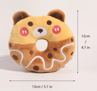 HKM-590803 Plush Donut Sound Toy for Small and Medium Pets in Bear, Unicorn, and Frog Designs